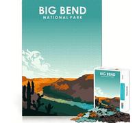 Jigsaw Puzzle 1000 Pieces Big Bend National Park Exact Cut Play Logic Game Play Relax Time Game Xmas Art Gift (50x75cm)