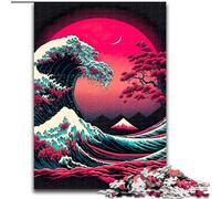 Jigsaw Puzzle 1000 Pieces Big Wave Beach Sunset Made of Wood, Making It A Great Gift for Family Fun 50x75cm Artwork Decor Intelligence Toy for Family Indoor Games