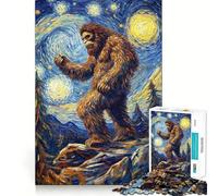 Jigsaw Puzzle 1000 Pieces Bigfoot's Night Walk Exact Cut Play Logic Game Play Relax Time Game Xmas Art Gift (38x26cm)