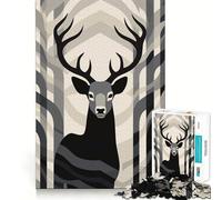 Jigsaw Puzzle 1000 Pieces Black And White Deer Exact Cut Play Logic Game Play Relax Time Game Xmas Art Gift (38x26cm)
