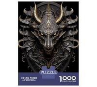 Jigsaw Puzzle 1000 Pieces Black Golden Devil Dragon Jigsaws for Adults Brain Teaser Game Improve Memory Deal As Gifts for The Whole Family 38x26cm/1000pcs