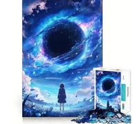 Jigsaw Puzzle 1000 Pieces Black Hole World Anime Neat Fit Decor, Brain Teaser Gift, Peace Game Play, Christmas Art Piece (38x26cm)