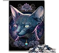 Jigsaw Puzzle 1000 Pieces Black Light Cat Challenging Puzzles size 50x75cm Perfect for Family Fun on Christmas, Thanksgiving, Birthdays & Easter