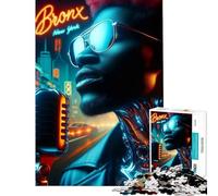 Jigsaw Puzzle 1000 Pieces Black Man Singer New York Help The Brain Exercise Home Decoration Anti-Stress Toys Suitable for Ages 14 And Up (38x26cm)