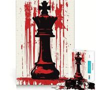 Jigsaw Puzzle 1000 Pieces Bloody Queen Chess Piece Neat Fit Decor, Brain Teaser Gift, Peace Game Play, Christmas Art Piece (38x52cm)
