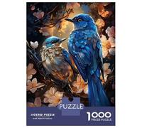 Jigsaw Puzzle 1000 Pieces Blue Birds in Flowers Puzzles for Adults Toy Wall Decor Hand Speed Race Deal As Gifts for The Whole Family 52x38cm/1000pcs