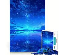 Jigsaw Puzzle 1000 Pieces Blue Reflections Starry Sky Neat Fit Decor, Brain Teaser Gift, Peace Game Play, Christmas Art Piece (38x26cm)
