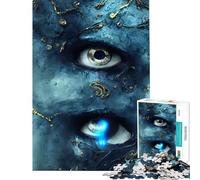 Jigsaw Puzzle 1000 Pieces Blue Tears Help The Brain Exercise Home Decoration Anti-Stress Toys Suitable for Ages 14 And Up (50x75cm)