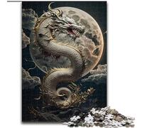 Jigsaw Puzzle 1000 Pieces Brave Dragon Made of Wood, Making It A Great Gift for Family Fun 50x75cm Artwork Decor Intelligence Toy for Family Indoor Games