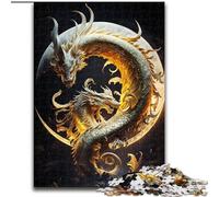 Jigsaw Puzzle 1000 Pieces Brave Dragon Made of Wood, Making It A Great Gift for Family Fun 50x75cm Artwork Decor Intelligence Toy for Family Indoor Games