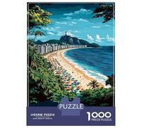 Jigsaw Puzzle 1000 Pieces Brazil Beach Scene Adult Jigsaw Puzzle Brain Teaser Game Staycation Kill Time Deal As Gifts for The Whole Family 38x26cm/1000pcs