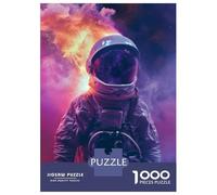 Jigsaw Puzzle 1000 Pieces Burning Astronaut in Space Jigsaws for Adults Brain Teaser Game Improve Memory Deal As Gifts for The Whole Family 70x50cm/1000pcs