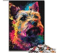 Jigsaw Puzzle 1000 Pieces Cairn Terrier Dog Art 1000 Piece Jigsaw Puzzle for Birthdays, Holidays, Space Party Decorations size 38x26cm