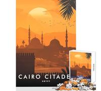 Jigsaw Puzzle 1000 Pieces Cairo Citadel Sunset Adult Jigsaw Puzzles Difficult Challenge Wishlist with Santa Claus Gifts for Friends And Family (38x52cm)