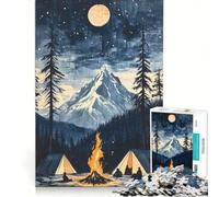 Jigsaw Puzzle 1000 Pieces Campfire Under The Stars, Brain Teaser Game, Birthday Present, with Fully Interlocking Randomly Shaped Pieces 50x75cm