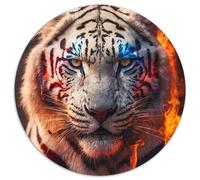 Jigsaw Puzzle 1000 Pieces Captive Fire Tigers Puzzle 1000 Pieces Jigsaw Ideal for Lover,Perfect Christmas,New Year,Valentine's Gift (67.5x67.5cm)