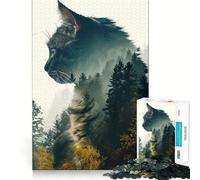 Jigsaw Puzzle 1000 Pieces Cat Nature Precise Cut Art Cognitive Fun Play Leisure Time Fun Xmas Scene Art (50x75cm)