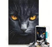 Jigsaw Puzzle 1000 Pieces Cat Power Gaze, Brain Teaser Game, Birthday Present, with Fully Interlocking Randomly Shaped Pieces 50x75cm