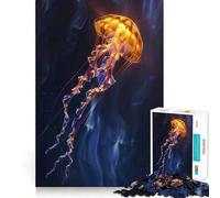 Jigsaw Puzzle 1000 Pieces Celestial Jellyfish Exact Cut Art Logic Puzzle Play Leisure Play Fun Christmas Wall Decor (50x75cm)