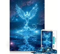Jigsaw Puzzle 1000 Pieces Celestial Phoenix Rising from Water Exact Cut Art Logic Puzzle Play Leisure Play Fun Christmas Wall Decor (50x75cm)