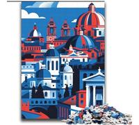 Jigsaw Puzzle 1000 Pieces Cerulean Cityscape Rome Educational Family Game Staycation Kill Time Educational Toy (size 38x52cm)