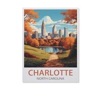 Jigsaw Puzzle 1000 Pieces,Charlotte North Carolina,Large Family Puzzle Game Artwork for Adults Teens-DR123-26x38cm