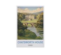 Jigsaw Puzzle 1000 Pieces，Chatsworth House Derby，Large Family Puzzle Game Artwork for Adults Teens（38x26cm）-AN18
