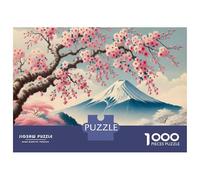 Jigsaw Puzzle 1000 Pieces Cherry Blossom Mount Fuji Puzzles for Adults Toy Wall Decor Hand Speed Race Deal As Gifts for The Whole Family 70x50cm/1000pcs