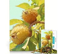 Jigsaw Puzzle 1000 Pieces Chestnuts on A Branch Illustration Exact Cut Art Logic Puzzle Play Leisure Play Fun Christmas Wall Decor (50x75cm)