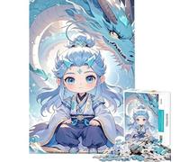 Jigsaw Puzzle 1000 Pieces Chibi Boy Dragon Help The Brain Exercise Home Decoration Anti-Stress Toys Suitable for Ages 14 And Up (38x52cm)