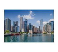 Jigsaw Puzzle 1000 Pieces，Chicago River and Skyline，Adult Puzzle Kids Puzzle Paper Puzzle Toy DIY Kit Home Decor（38x26cm）-AA25