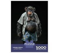 Jigsaw Puzzle 1000 Pieces Chimpanzee Fat Adult Jigsaw Puzzle Brain Teaser Game Staycation Kill Time Deal As Gifts for The Whole Family 52x38cm/1000pcs