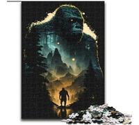 Jigsaw Puzzle 1000 Pieces Chimpanzees Jigsaw Puzzle Made of Wood, Relax & Challenge, Colorful Home Decor Art, for Friends 1000pcs(50x75cm)
