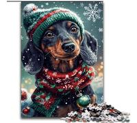 Jigsaw Puzzle 1000 Pieces Christmas Dachshund 1000-Piece Jigsaw Puzzle Challenging Brain Teaser for Teenagers, Perfect for Home Decor Or Gift (Size 50x75cm)