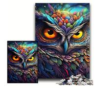 Jigsaw Puzzle 1000 Pieces Color Owl Jigsaws 1000 Pieces for Adults Family Interactive Game, DIY Home Decor Brain Challenge Gift Size 50x75cm