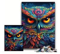 Jigsaw Puzzle 1000 Pieces Color Owl Jigsaws 1000 Pieces for Adults Family Interactive Game, DIY Home Decor Brain Challenge Gift Size 50x75cm
