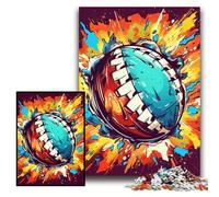 Jigsaw Puzzle 1000 Pieces Colorful American Football Jigsaws 1000 Pieces for Adults Family Interactive Game, DIY Home Decor Brain Challenge Gift Size 26x38cm