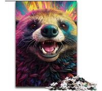 Jigsaw Puzzle 1000 Pieces Colorful Art Honey Badger Wooden Jigsaw Puzzles for Adults 50x75cm for Birthdays And Holidays