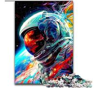 Jigsaw Puzzle 1000 Pieces Colorful Astronaut Made of Wood, Interactive Family Game, Suitable for Ages 14+ 50x75cm Brain Teaser Game for Teenagers, Perfect
