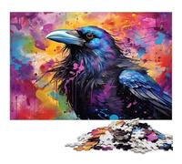 Jigsaw Puzzle 1000 Pieces Colorful Crow Difficult Puzzles for Adults Educational Activity for Cognitive Skills Cognitive Skill Improvement 26X38CM/10.23x14.96inch