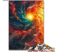 Jigsaw Puzzle 1000 Pieces Colorful Explosion Galaxy Made of Wood, Fun Activity for at Home 50x75cm Brain Teaser Game for Teenagers, Perfect