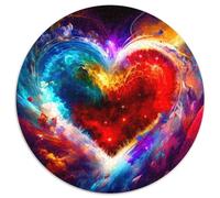 Jigsaw Puzzle 1000 Pieces Colorful Heart Paper Jigsaw Puzzles DIY Decoration Brain Challenging (67.5x67.5cm)