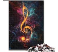 Jigsaw Puzzle 1000 Pieces Colorful Music Symbols Wooden Puzzles 50X75CM Home Decor Brain Teaser Game for Teenagers & Family Interaction