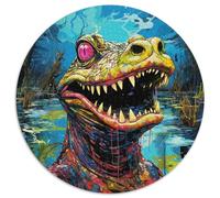 Jigsaw Puzzle 1000 Pieces Colorful Nile Crocodiles Puzzle 1000 Pieces Jigsaw Ideal for Lover,Perfect Christmas,New Year,Valentine's Gift (67.5x67.5cm)