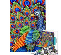Jigsaw Puzzle 1000 Pieces Colorful Paisley Peacock Jigsaw Puzzles for Adults Hand Speed Race Difficult And Challenge for Is Ideal As A Gifts (Size 38x26cm)