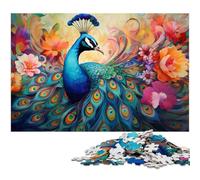 Jigsaw Puzzle 1000 Pieces Colorful Peacock Difficult Puzzles for Adults Educational Activity for Cognitive Skills Cognitive Skill Improvement 50x75CM/19.68x29.52inch