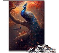 Jigsaw Puzzle 1000 Pieces Colorful Peacock Made of Wood, Idea, Humorous Artwork, Detailed Artwork 50x75cm for Birthday Holiday Christmas