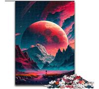 Jigsaw Puzzle 1000 Pieces Colorful Planet Mountains Made of Wood, Idea, Humorous Artwork, Detailed Artwork 50x75cm for Birthday Holiday Christmas