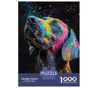 Jigsaw Puzzle 1000 Pieces Colorful Powdered Dog Jigsaws for Adults Brain Teaser Game Improve Memory Deal As Gifts for The Whole Family 70x50cm/1000pcs