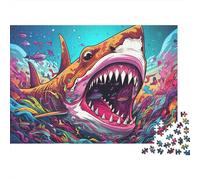 Jigsaw Puzzle 1000 Pieces Colorful Shark Attack Jigsaw 38x26cm/1000pcs Gift For Kids Stress Reliever Educational Games DIY Cardboard